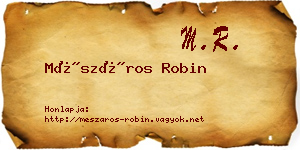 Mészáros Robin névjegykártya